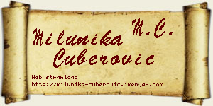 Milunika Čuberović vizit kartica